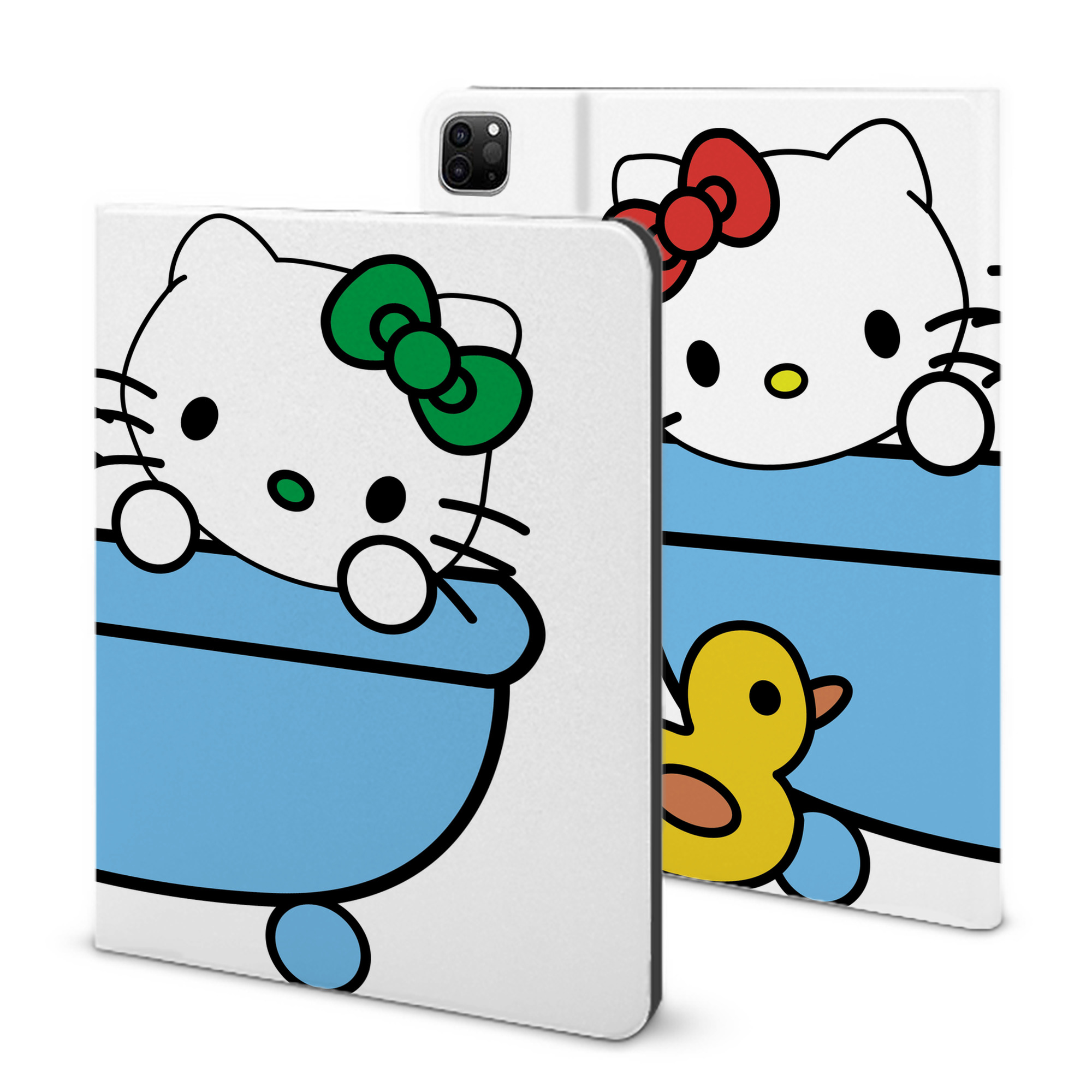 （画像用） Hello Kitty ハローキティ IPad ケース ブック型 PUレザー TPU 耐衝撃 軽量 薄型 ペン収納なし 全面保護 IPad 各モデル対応